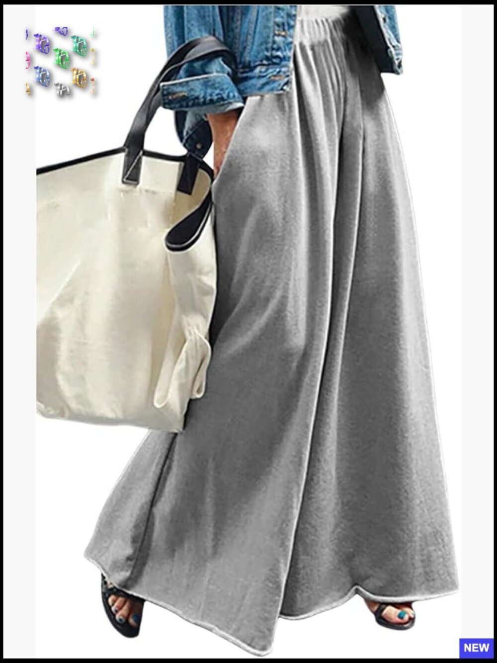Wide Leg Sweatpants High Elastic Waist Flowy Palazzo Pants Loose Baggy Bottoms